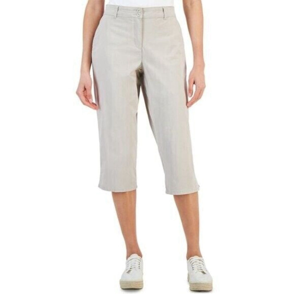Karen Scott Women's Size 8 Light Beige Comfort Waist Capri Pants NWT